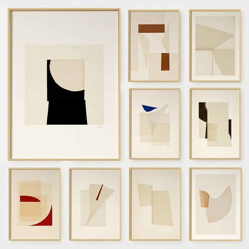 Textured Abstract Print Poster Minimalist Modern Geometry Japandi Canvas Painting Beige Wall Art for Living Room Home Decorat