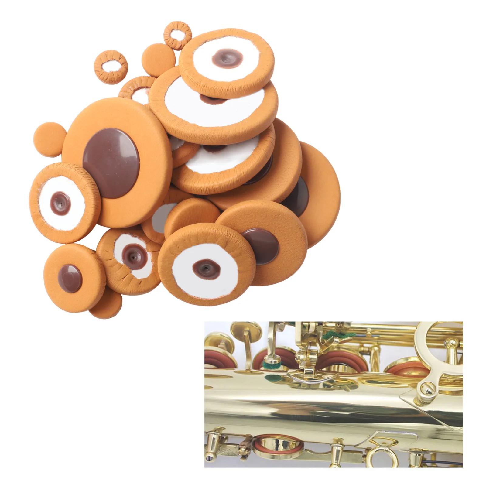 Leather Sax Pads Eb Tenor Sax Pads Easy Installation High-quality Lambskin Long Service Life Saxophone Maintenance - Image 6