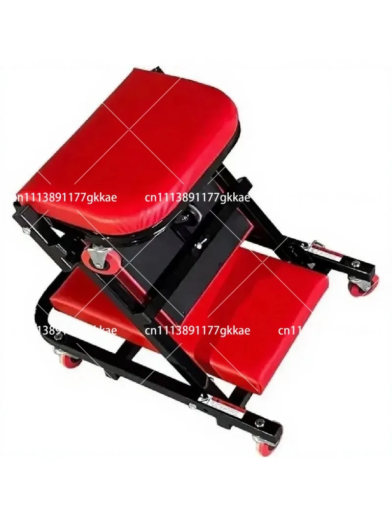 Heavy Duty Folding Mechanic Stool, 2-in-1 Rolling Creeper Work Seat, 500lbs Capacity Garage Creeper with Wheels