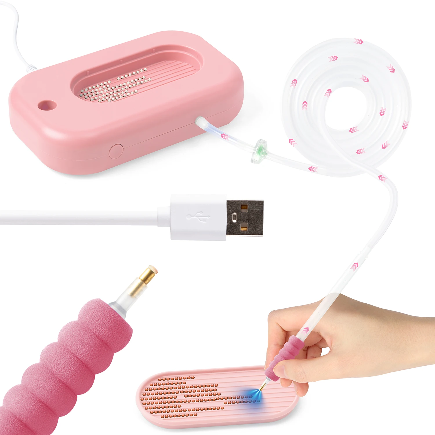 

1PCS Color Diamond Art Pen Kit Electric Painting With Storage Tray for Adults DIY Diamond Art Painting Accessories Tools(Purple&