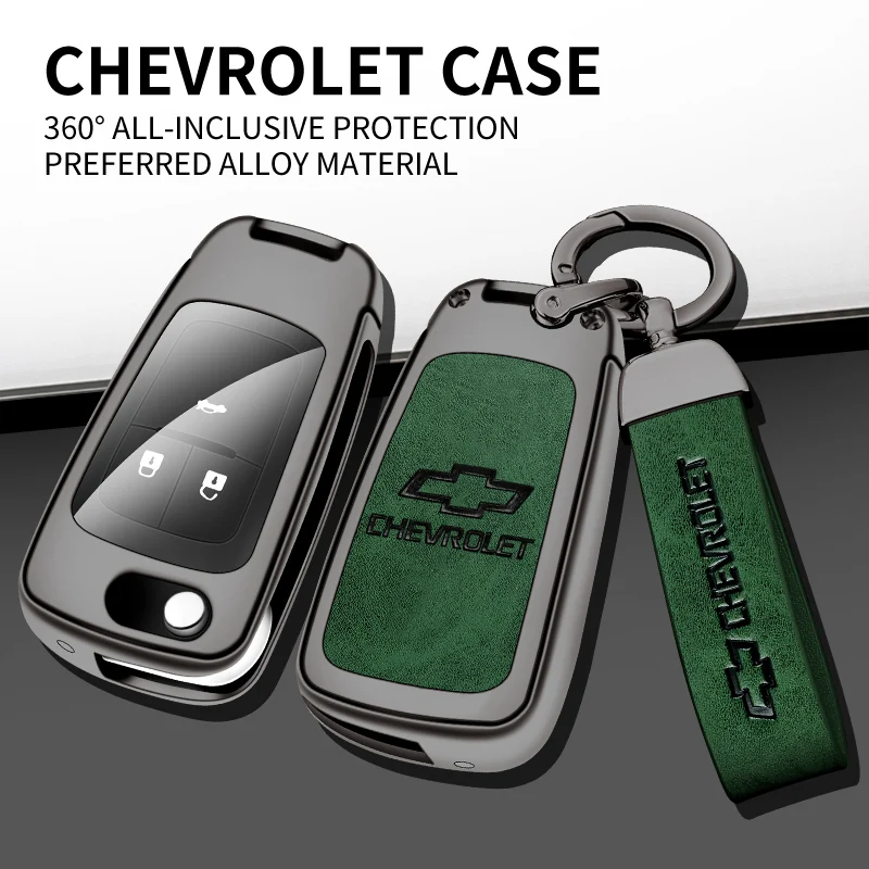 Zinc Alloy Car Flip Key Case Cover Shell Holder For Chevrolet Cruze Aveo Trax Sail Malibu Captiva Prism Spark Keychain Accessory