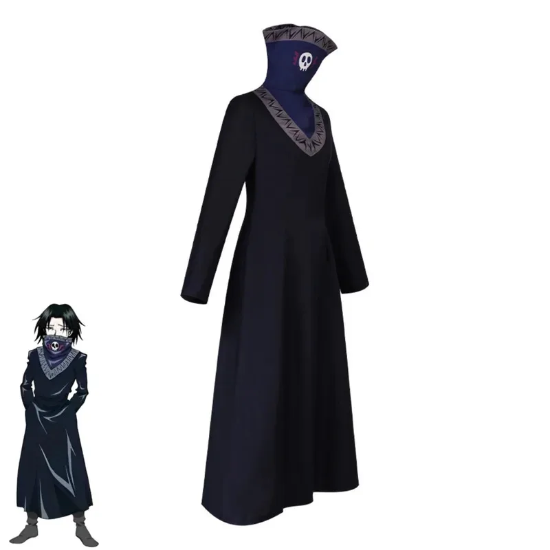 

Аниме ×Hunter Feitan Potoo, карнавальный костюм Phantom Troupe, черный халат с воротником-стойкой, пальто, парик, мужской и женский карнавальный костюм