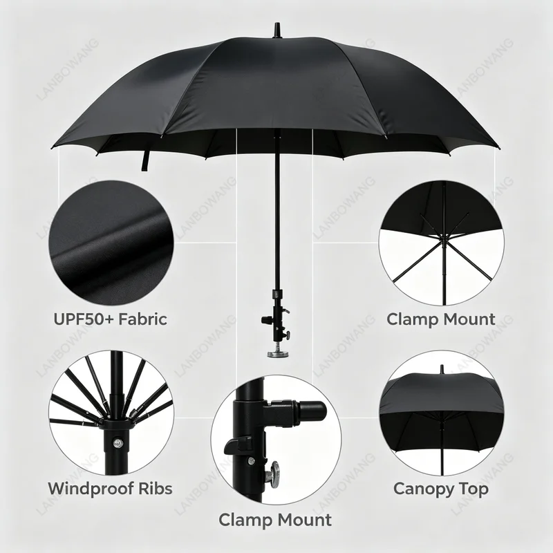 For 60 Inch Magnetic Suction Work Umbrella, Strong Magnetic Base Folding Umbrella, Maintenance Magnetic Umbrella, Sun Protection
