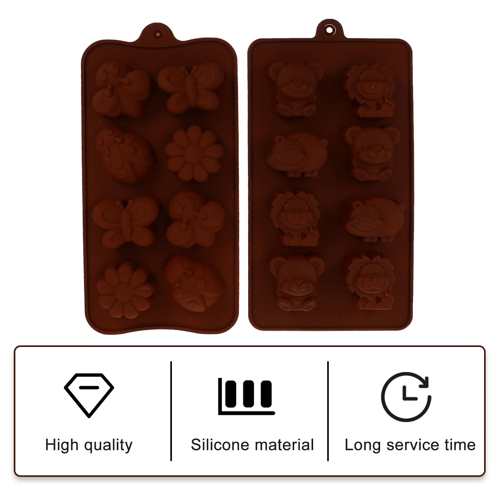 

2Pcs Insect Animal Silicone Chocolate Mold Artistic Fondant Candy Mold Practical for Professional Baking Candy Mould
