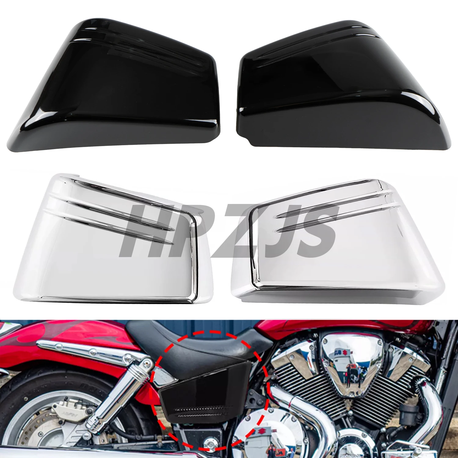 

For Honda Motorcycle VTX 1800 C VTX1800C Custom 2002 2003 2004 2006 2007 2008 Black/Chrome Fairing Protector Battery Side Cover