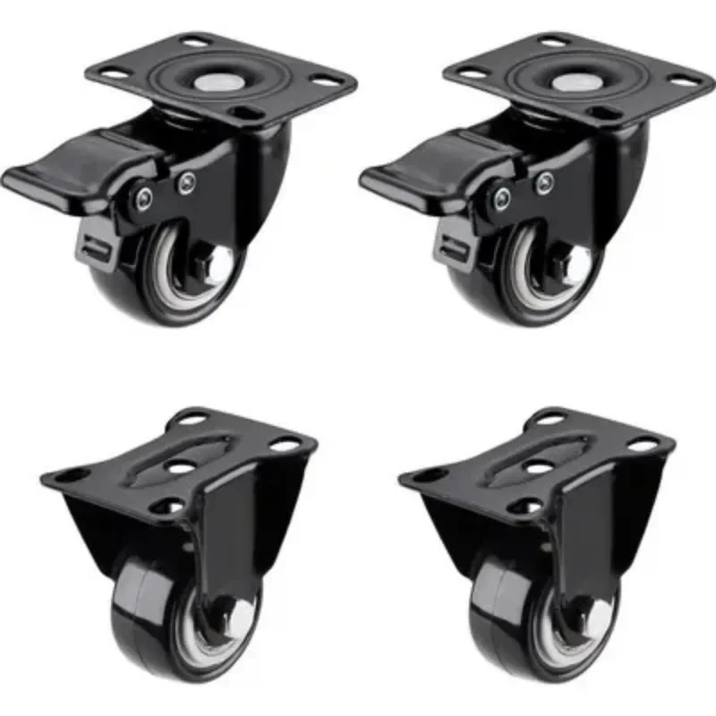 2inch  Heavy Duty Caster Wheels Polyurethane Swivel  with 360 Degree Top Plate 220lb Total Capacity for Furniture