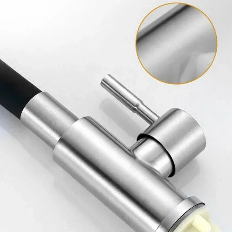 360 °   Вращающийся смеситель для ванной комнаты, монтируемый на палубе, силиконовая трубка, универсальный одиночный кран для холодной воды, гибкий шланг, кран для раковины