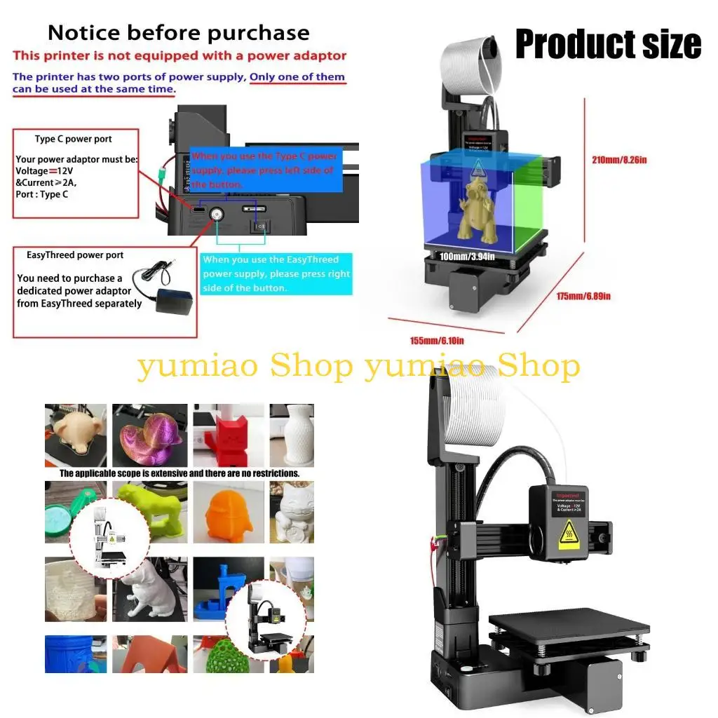 

587b K10 Начальный уровень Printer 12V подходит для проектов DIY и электронного питания Toy Fun Printing Machine