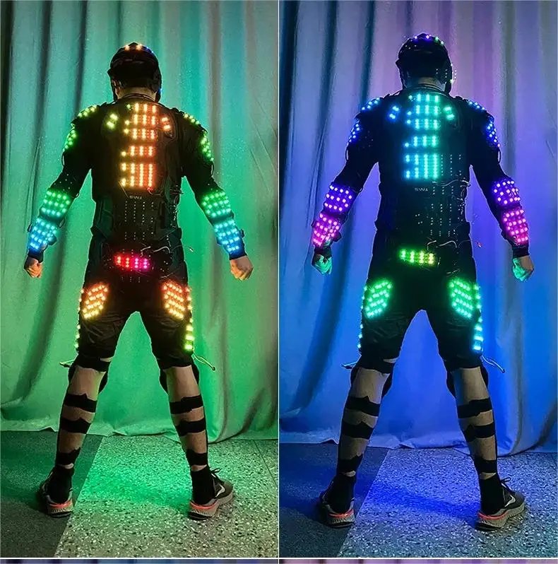 Vêtements LED Shoous pour Homme, Armure Lumineuse, Casque de Crâne, Spectacle de brevsur Scène, Habillage de Robot