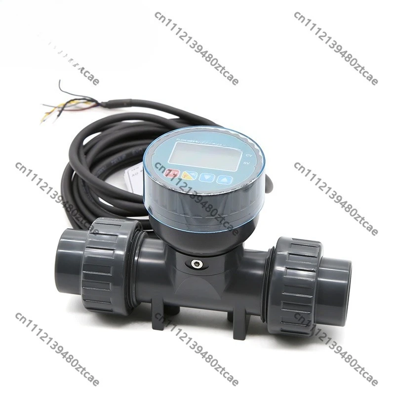 DN80 90mm PVC Paddle Wheel Turbine Flow Meter LCD Display Modbus & 4-20mA Output 100-3000L for Water & Diesel