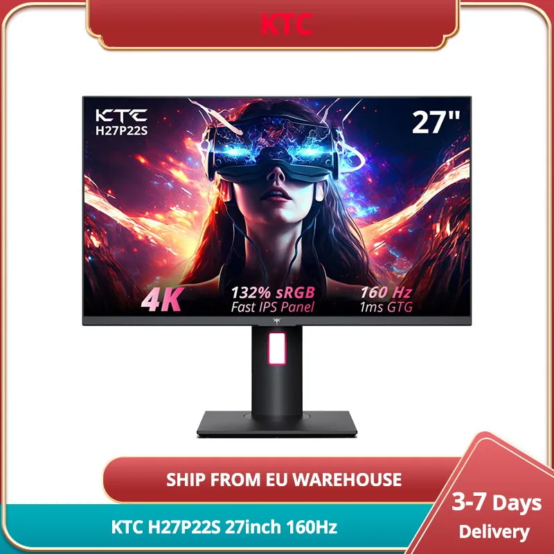 KTC H27P22S Monitor da gioco da 27 pollici 3840x2160 UHD AUO 7.0 pannello IPS veloce HDR400 160Hz frequenza di aggiornamento 1Ms tempo di risposta 132% sRGB