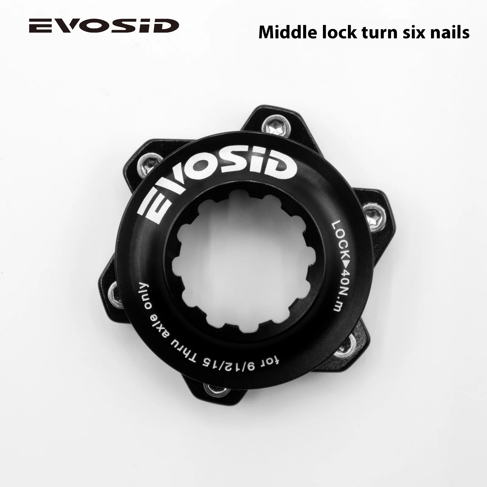EVOSID Disc Brake Adapter 6-Bolt to Center-Lock CNC Alloy Thru-Axle Conversion Kit for MTB/Road Bike Hub Disc Mount​