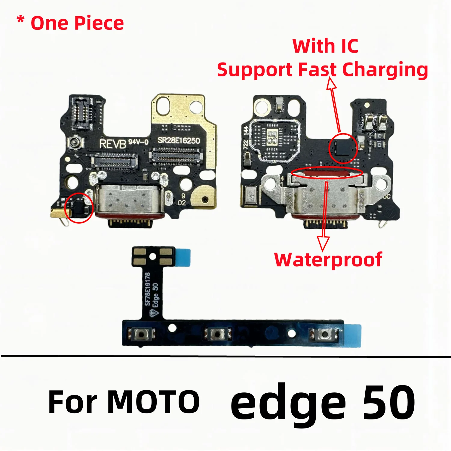 Carte de connecteur de chargeur USB S6, port de charge, câble flexible pour Motorola Moto Edge 50 ktNEO, volume d'alimentation, bouton latéral