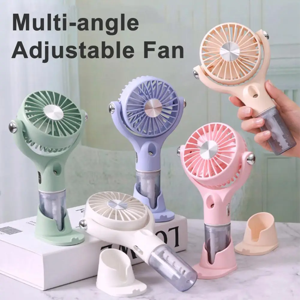 

Portable hand-held spray fan with humidifier -4-speed adjustment, USB charging small fan, suitable for office or travel