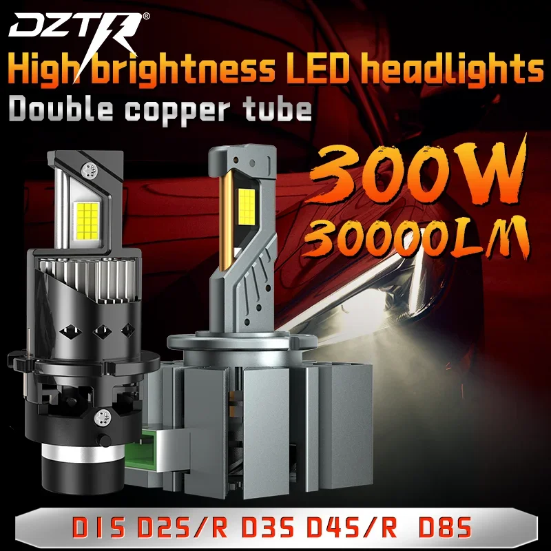 

DZTR D4S D4R D2R D2S Светодиодные лампы для фар D1S D3S D8S 6000K 30000LM Комплект для переоборудования Plug and Play Замена светодиодных автомобильных ламп CANBus
