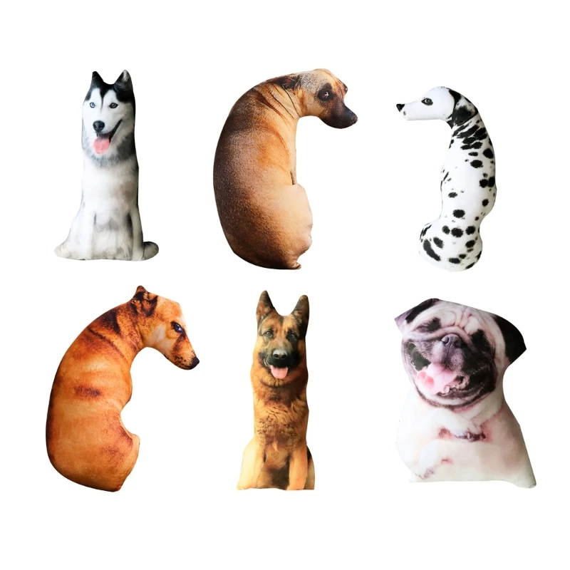 2023 Hot 3D Animal Print Pillow Cute 3D Dog Shape Soft PP Cotton Cushion for Children Unique Gift