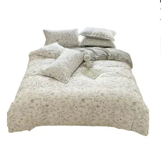 Jianjian-100 Simple style cotton four-piece set simple cotton small floral bed sheet quilt cover