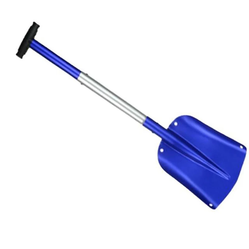 Pá de neve de emergência automática com alça extensível leve de alumínio para carro, acampamento ao ar livre, jardim, 63-82cm