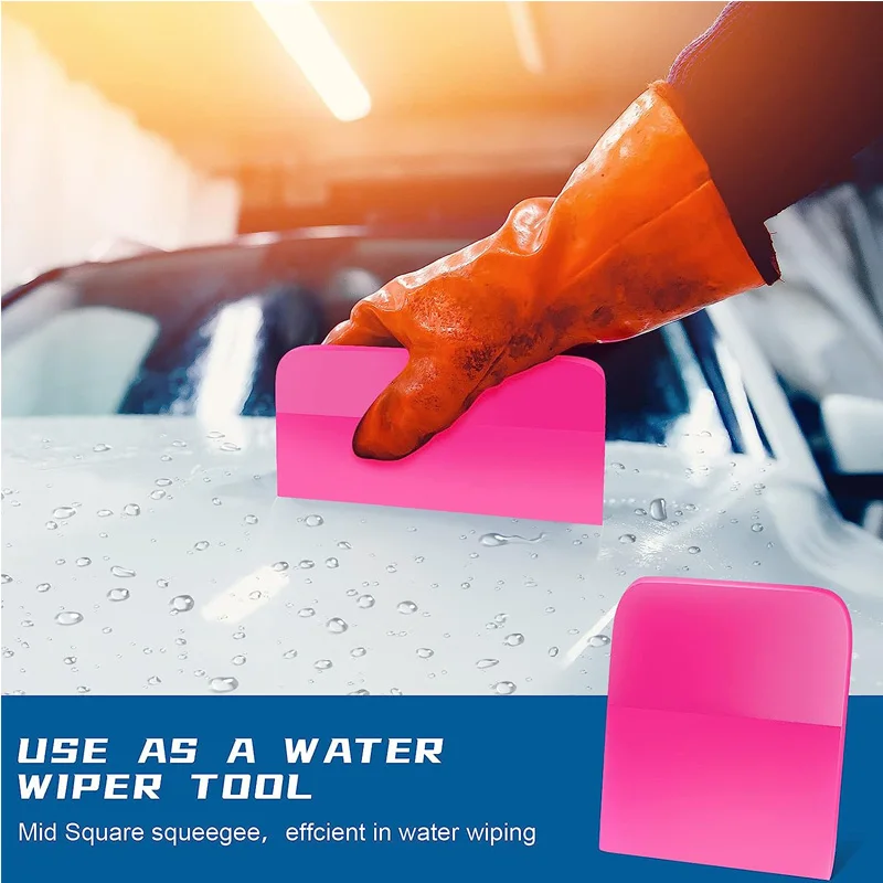 3Pcs Rosa Auto PPF Rakel TPU Gummi Schaber Anti-Scratch für PPF Film Vinyl Wrap Fenster Tönung Werkzeug windschutzscheibe Reinigung Kit – Detail 4