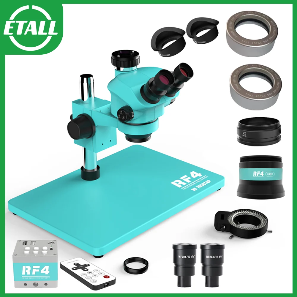 

RF7050TVP Big Base 7-50X Synchronous Zoom Gems Microscope Mobile Phone Repair Trinocular Stereo Video Microscope Repair Tools