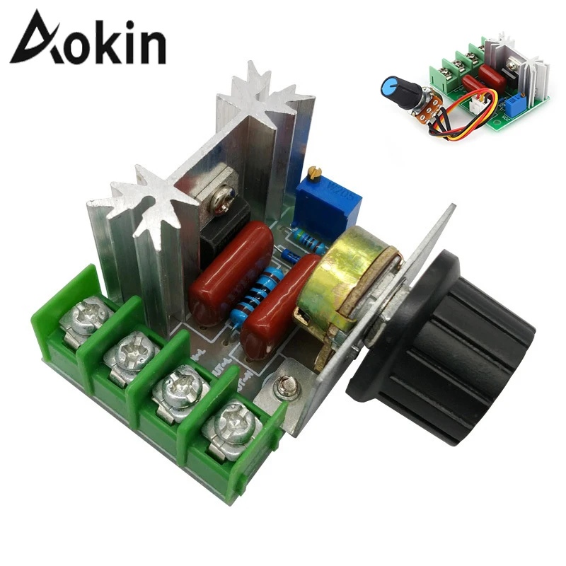 Controlador de tensão scr ac 220v 2000w, módulo regulador de tensão eletrônico de alta potência, dimmers led, controlador de velocidade, termostato