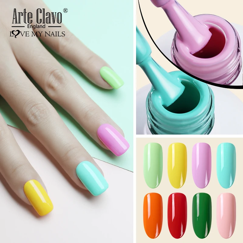 آرتي كلافو الصلبة هلام طلاء الأظافر 15 مللي قوس قزح الصيف اللون هلام الورنيش نقع قبالة هلام البولندية فيرنيس شبه دائمة قاعدة معطف