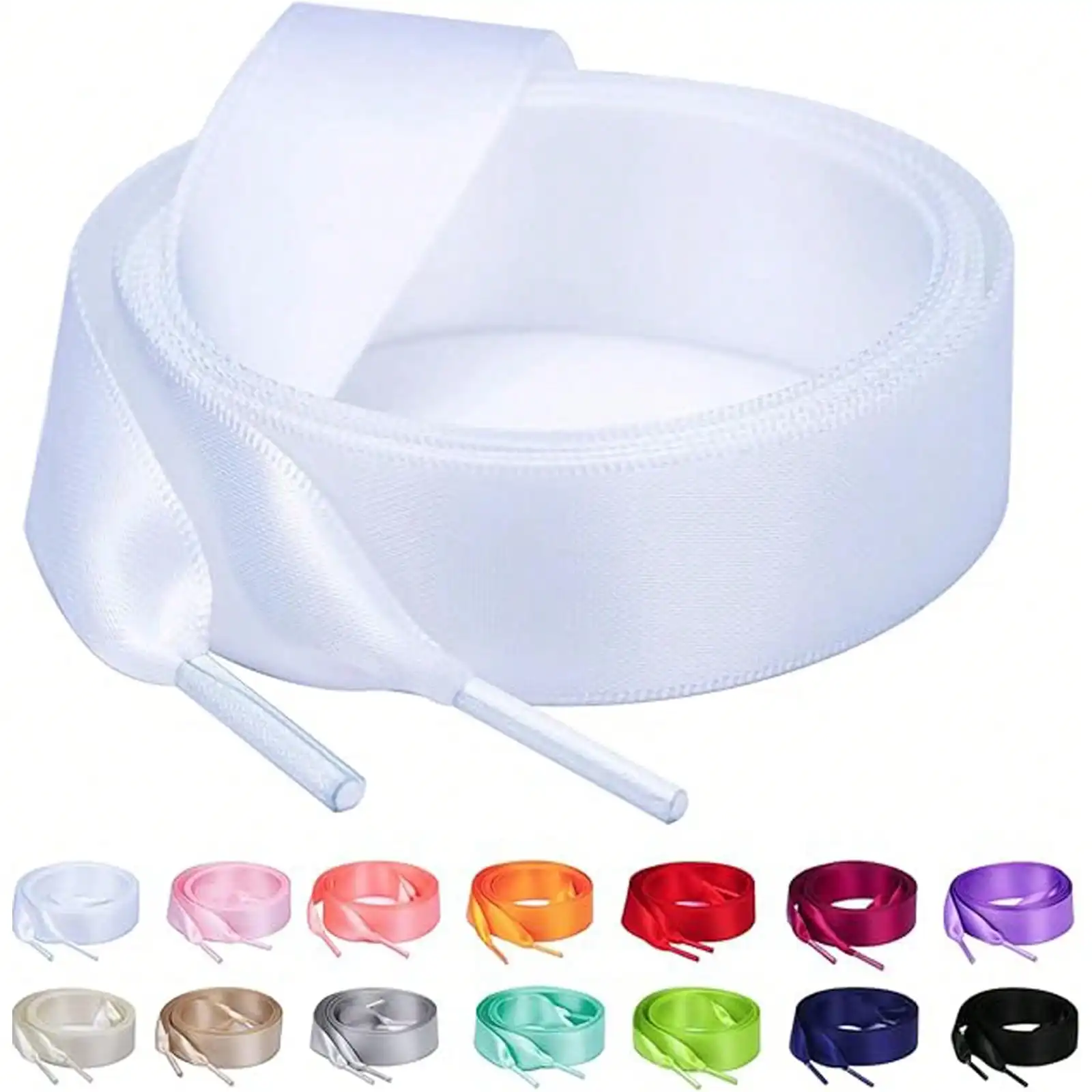 1 Pair of Luxurious Double-Sided Polyester Shoelaces, Glossy, Wide, Flat, with a Silk-Like Surface, Durable Polyester Wide Shoelace Ribbons, Perfect for Fashionable Sneakers, Skate Shoes, Boots, and Casual Shoes, with