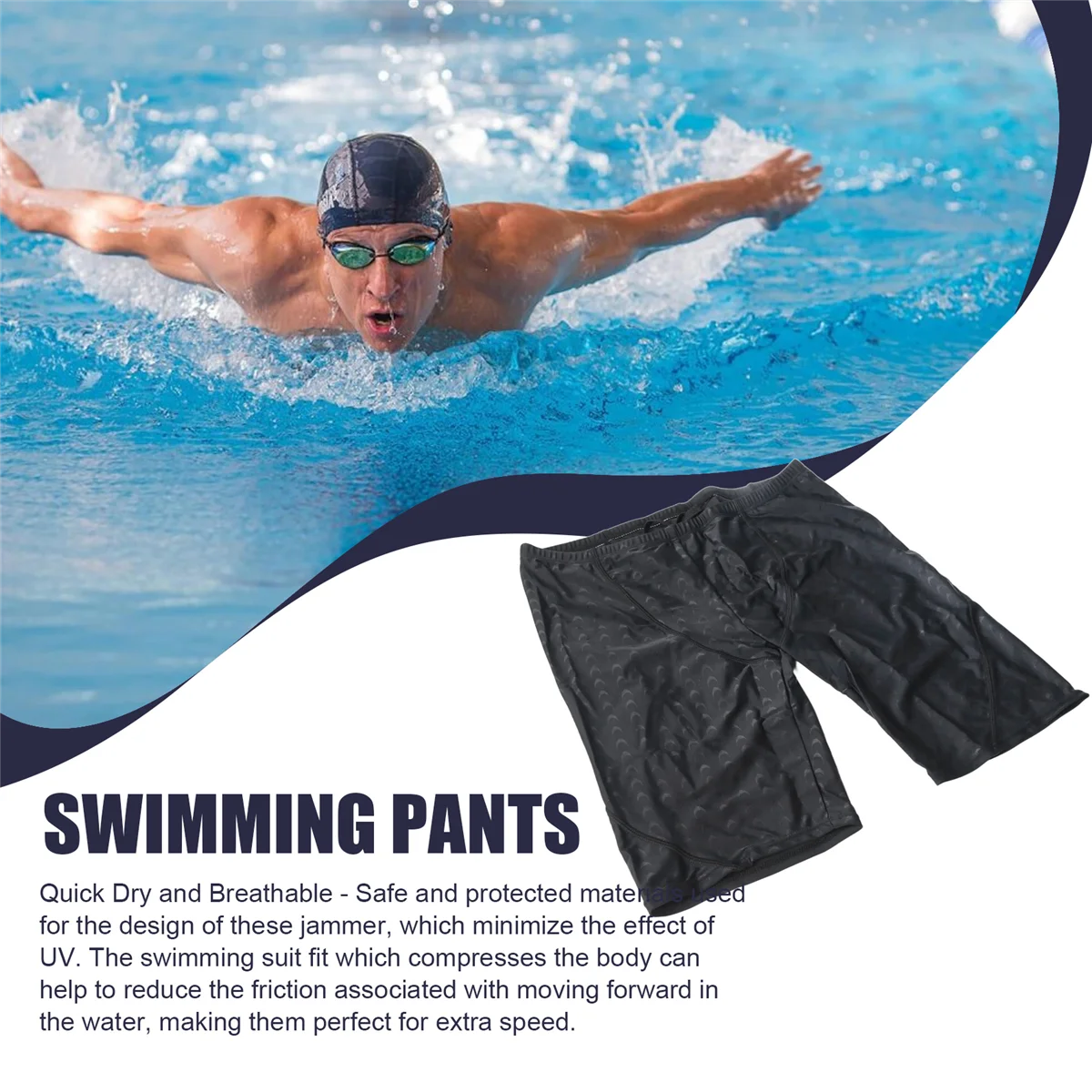 ABQR Quick Dry Swim Jammers for Men, Grain Men Swim Trunks Swimsuit Bathing Suits XXXL