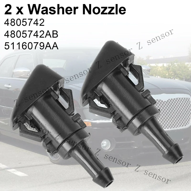 RRR+ 2x Windscreen Wiper Washer Nozzle Jet Spray for Dodge Journey 09-13 5116079AA