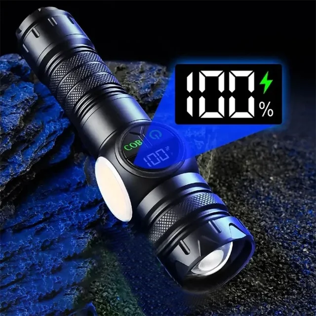 Magnetic USB Rechargeable LED Tactical Flashlight With COB Side Light Camping Fishing Torch 2 Magnetic USB Rechargeable LED Tactical Flashlight With COB Side Light Camping Fishing Torch 2