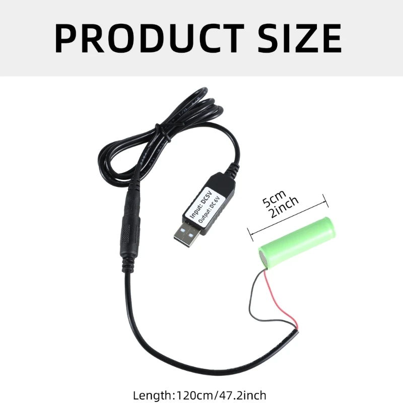 장난감 컨트롤러에 대 한 4Pcs AA LR6 배터리에 대 한 2025 새로운 USB 6V AA LR6 더미 배터리 케이블