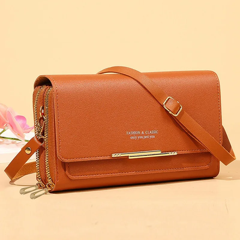 Damen Lange Geldbörse Koreanische Version Umhängetasche Doppelreißverschluss Große Kapazität Clutch-Tasche Schulter-Handtasche Damen Handytasche – Detail 40