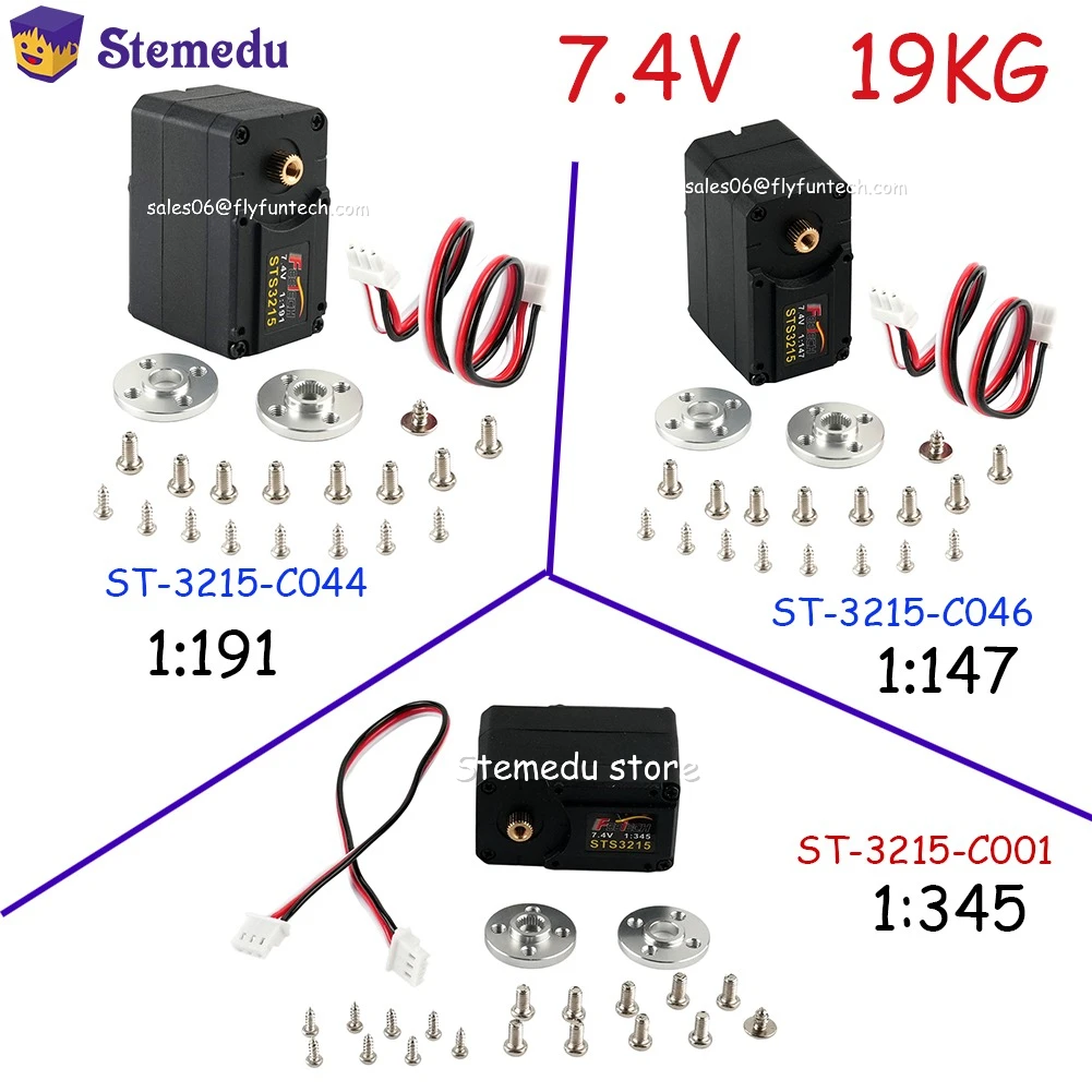 Servo Feetech 7.4V 19KG ST3215-C046/C001/C044 con Bus Serial, Engranaje 1/345 1/191 1/147, Codificador Magnético 360 para Brazo Robótico °   para SO-ARM100