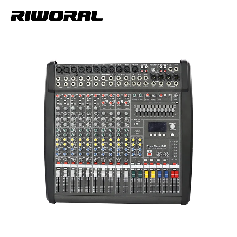 

PM1003 1000W Audio Mixer 10 Channels with Double DSP Effector +48v Phantom Reverb for Stage 1000W Power Speaker