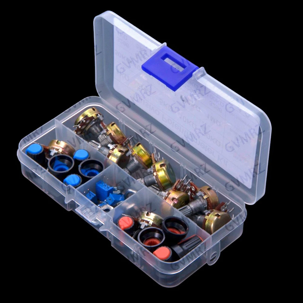 25PCS WH148 Single-gang Combination Potentiometer 3296W 15mm 1K 2K 10K 250K 500K 1M AG2 Cap 250K 500K 1M HJXRHGAL