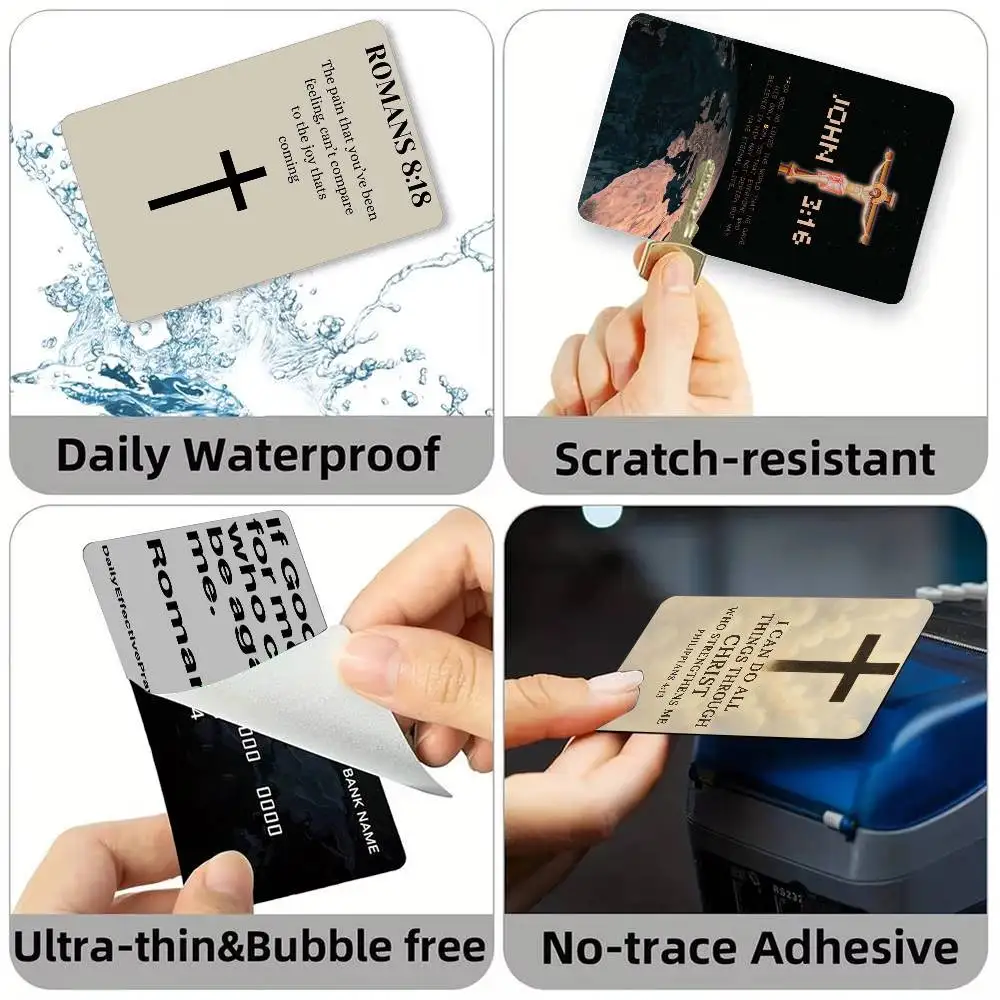 Bible Verse Jesus Christ Christian Credit Card HD Stickers Small Chip Waterproof Sticker Game Card Decal Gift