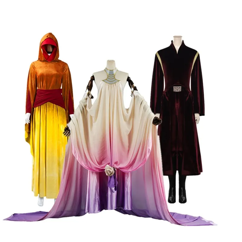 Padme Cosplay Amidala Costume Women Dress Coat Roleplay Fantasia Ladies Disguise Fancy Dress Outfits Halloween Carnival Suit