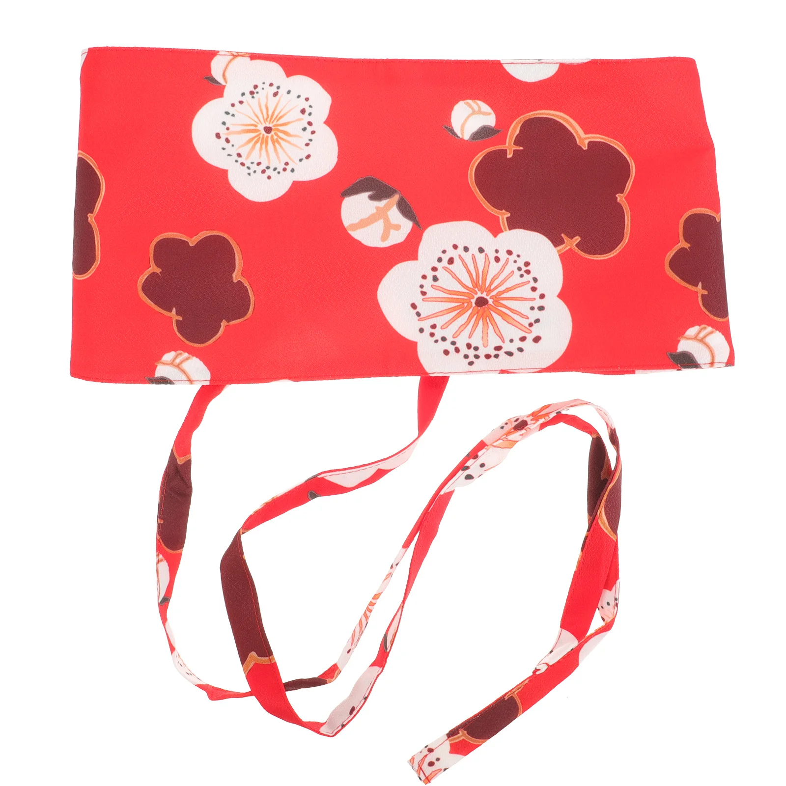 حزام يوكاتا على الطراز الياباني بنمط زهور واسع وحزام كيمونو قابل للتعديل وحزام خصر نسائي أنيق للفساتين الرسمية