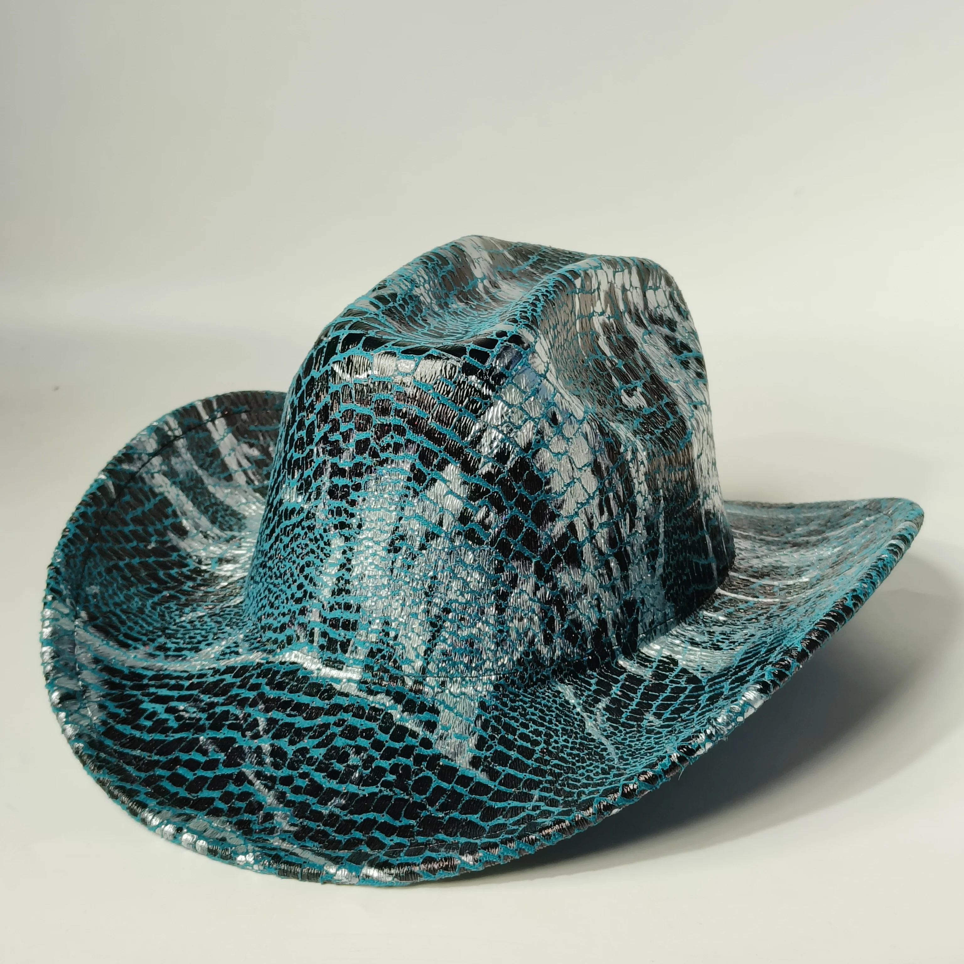 Halloween cosplay hat men's and women's cowboy hat snake pattern faux leather cowboy chapeau cowboy ковбойская шля