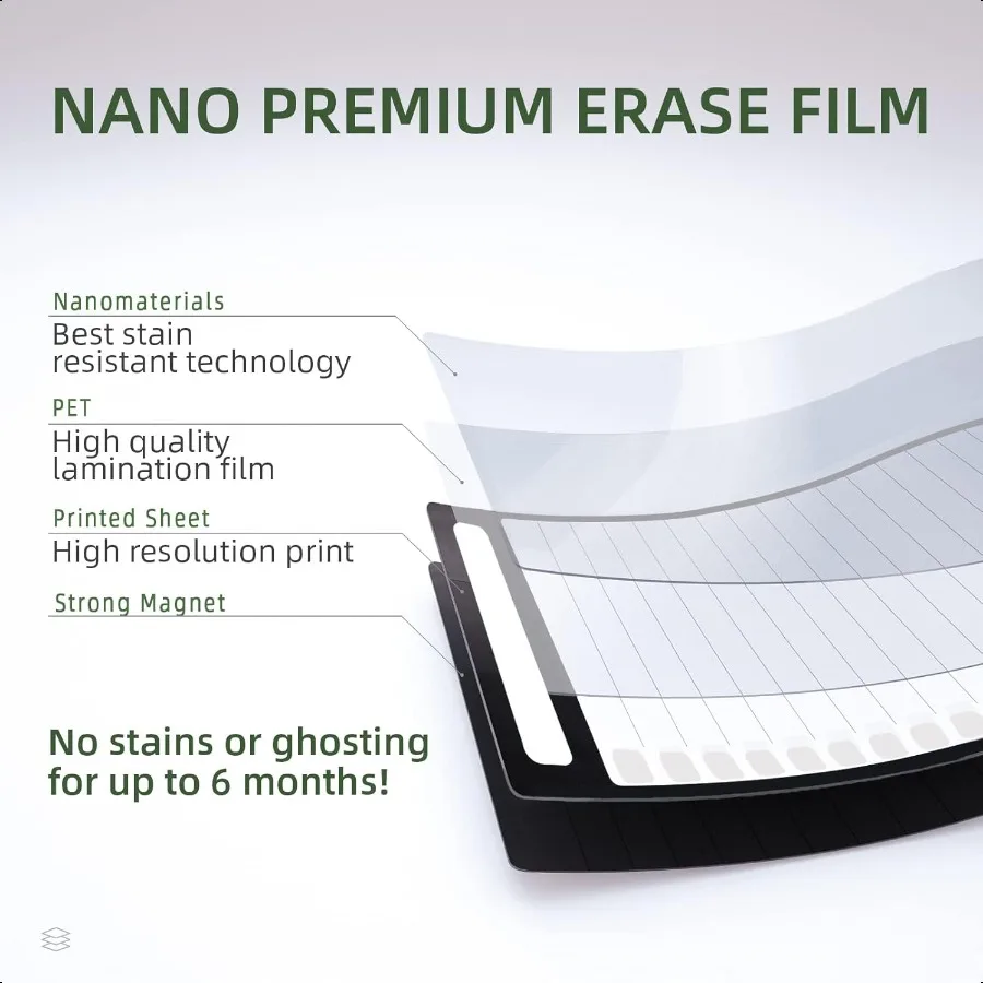 Magnetic Dry Erase List Board 4"x12" Multifunctional List Board for Fridge 6 Extra Fine Point Markers Included Shipped Flat