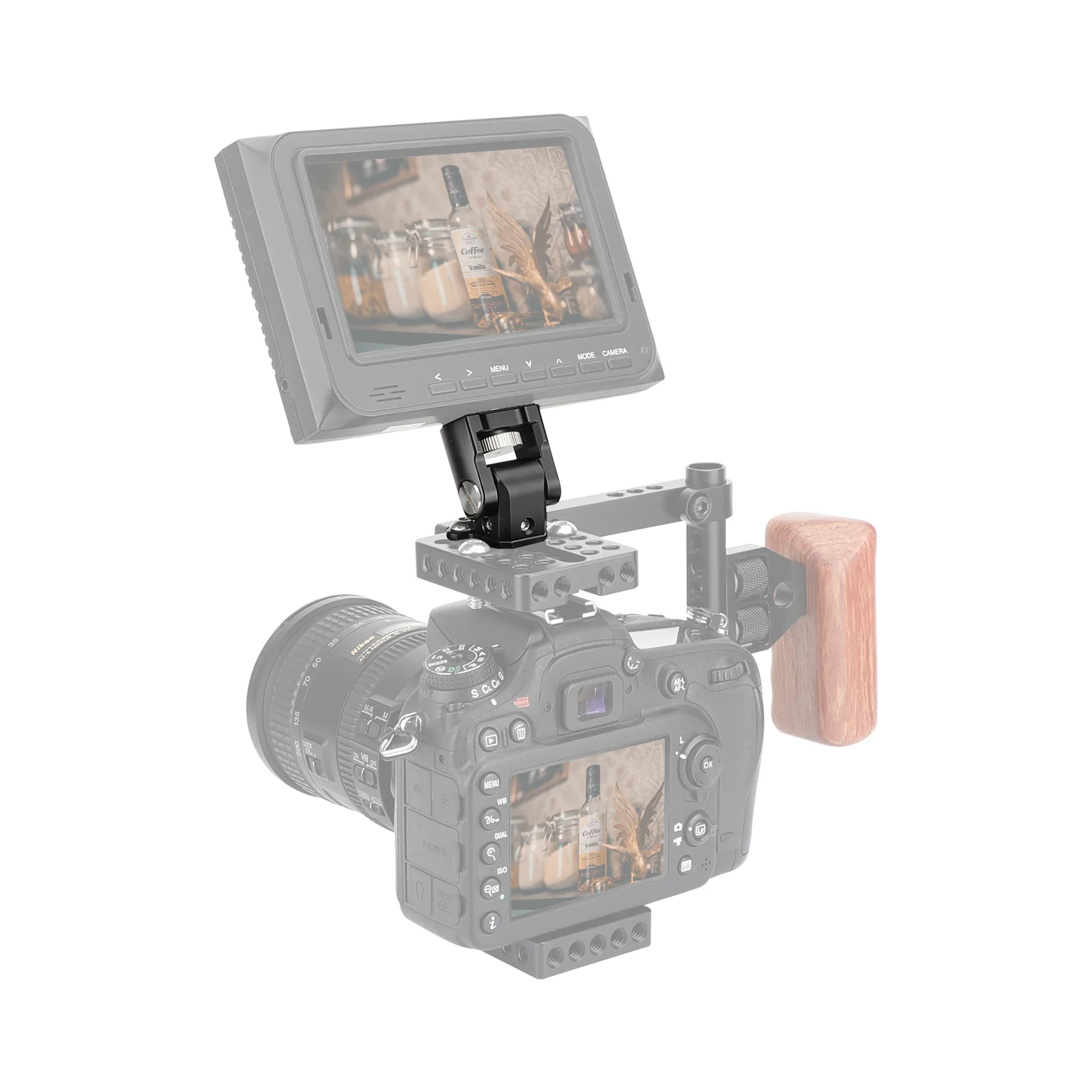 SZRIG-abrazadera giratoria e inclinable para cámara DSLR, montaje de Monitor ajustable con tornillos para luz de Flash de Monitor, accesorios DIY