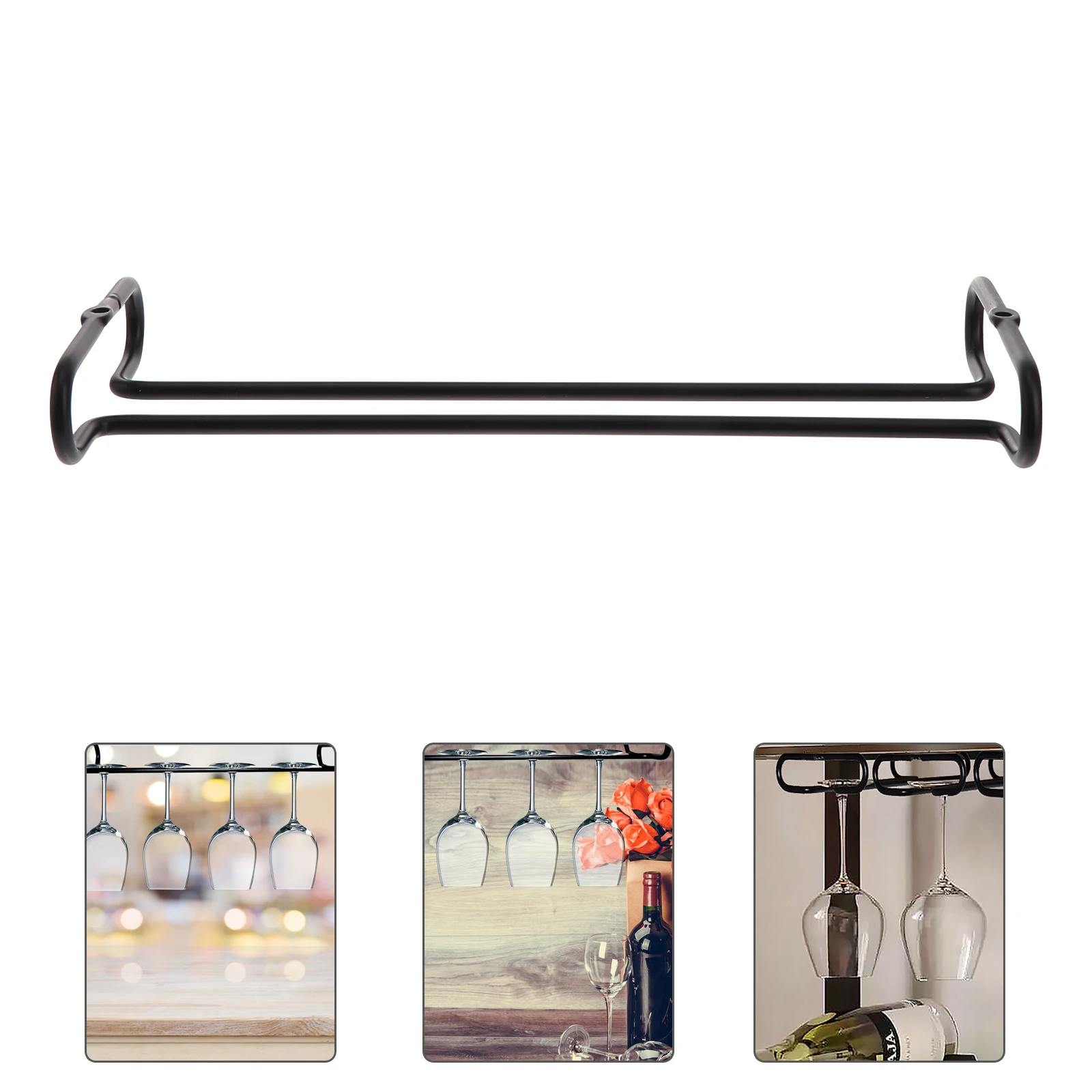 

1pc Sturdy Wine Glass Rack Cup Holder Shelf Kitchen Bar Easy Install Space Saving Glassware Organizer Red Stemware Stand