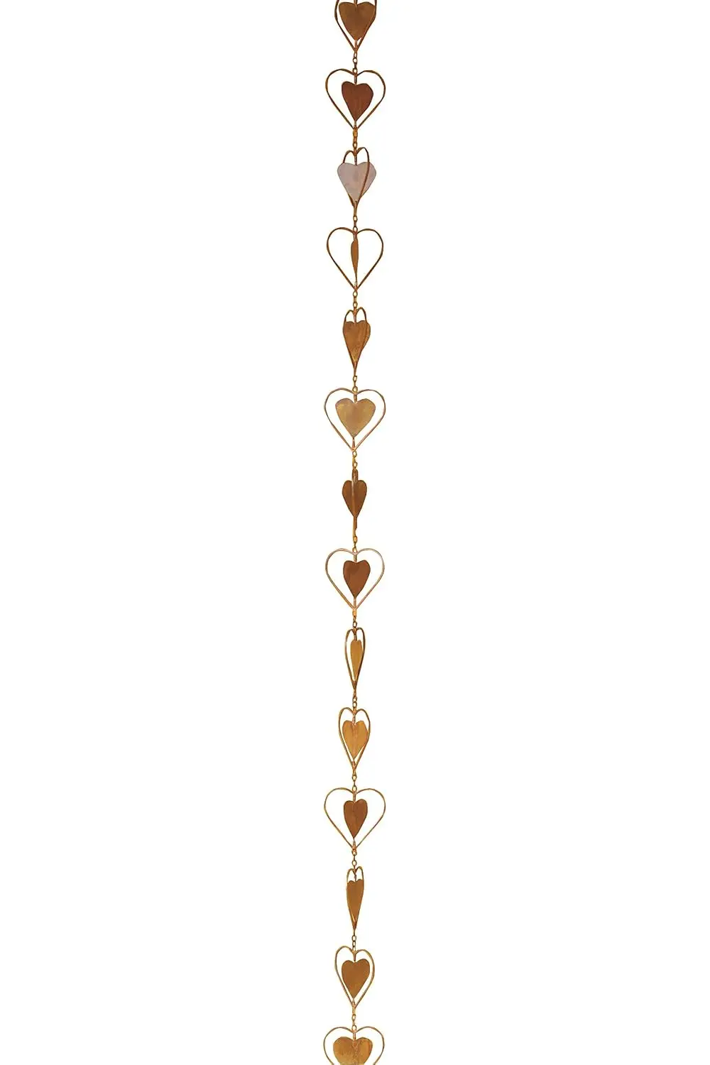 Flamed Copper Heart Rain Chain, 96