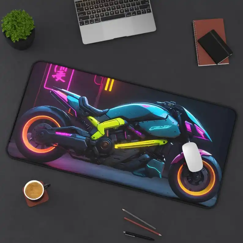 

Cool Motorcycle Table Mats, Futuristic Mouse Pads for Gamers, Sci-fi Office Decorations, Tech Gifts for Programmers and Cyclists