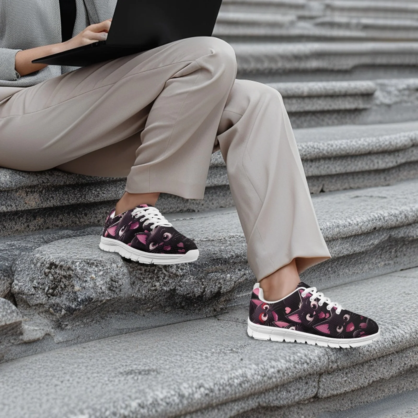 Coloranimal Rose Newspaper Soft Tennis Shoe Mens Athletic Sneakers Tennis Shoes for Women Womens