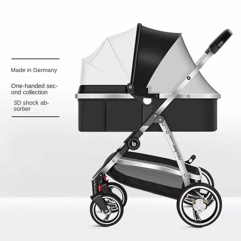 

Stroller High Landscape Newborn Travel Stroller Lightweight Folding Walking Stroller Two-way Seat Four-wheeled Baby Stroller