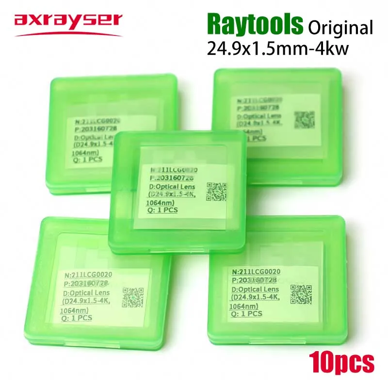 

10pcs Raytools Lens Original Laser Protective Windows D24.9*1.5mm 4kw 211LCG0037 JGS1 1064nm Quartz Fused Silica BT210 BT240