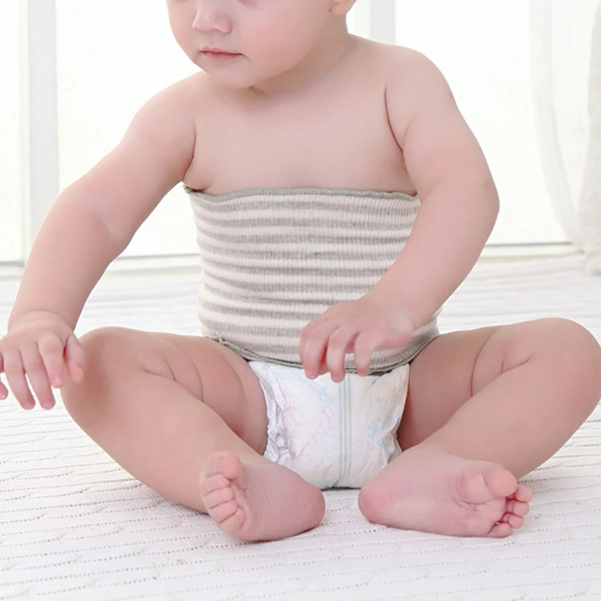 

3Pcs Baby Belly Band Cotton Stripe 34cm Navel Band for Infant Newborn Umbilical Cord Care Comfortable Soft Breathable