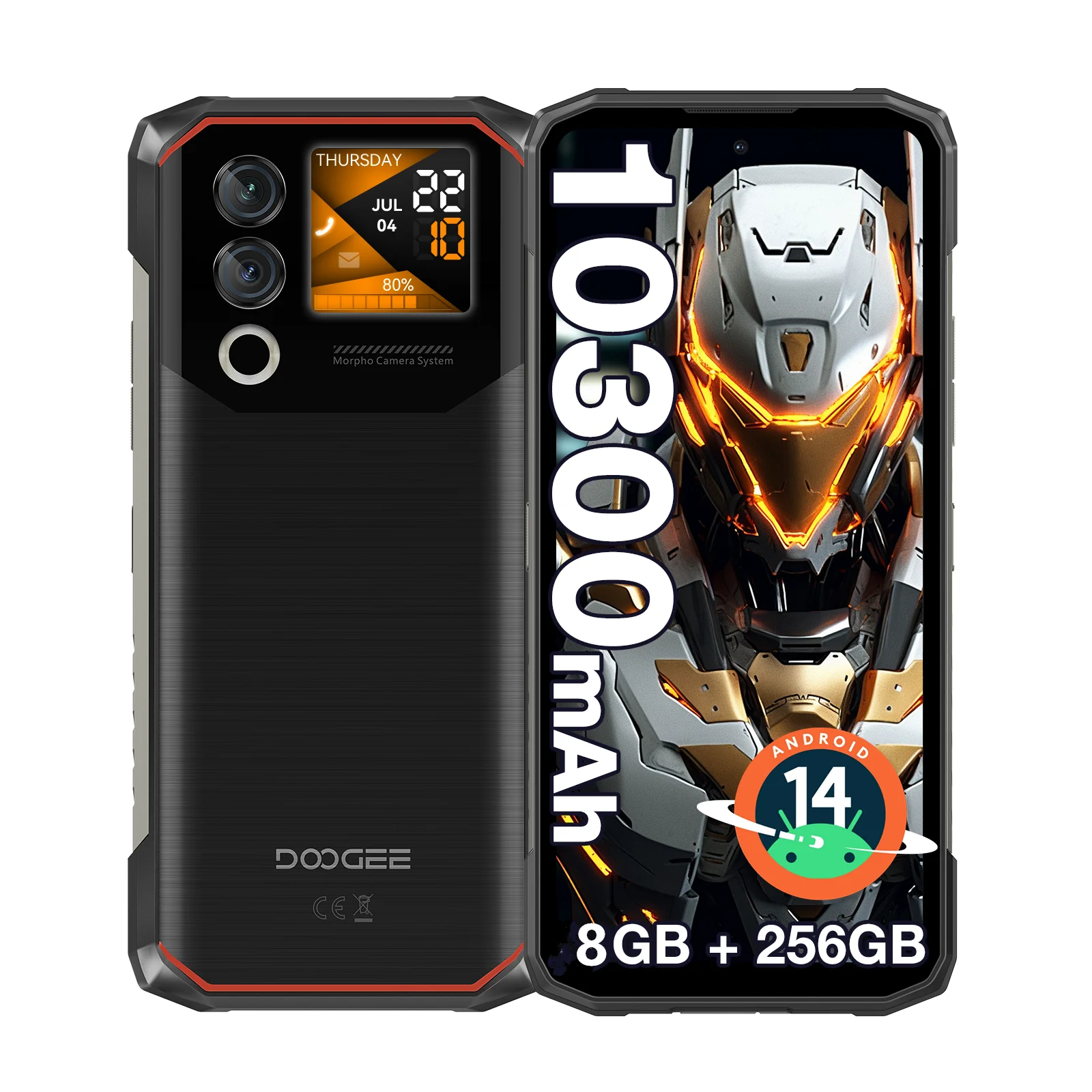 DOOGEE Blade10 Max Rugged Phone 6.56 90Hz IPS Display 8GB 256GB 1.54 'rear Display 50MP AI Main Camera 10300mAh 18W Charging