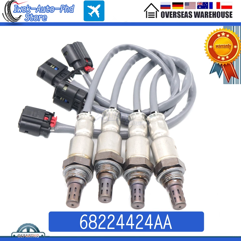 4pcs NEW Probe Air Fuel Ratio Lambda O2 02 Oxygen Sensor 68224424AA for Jeep Gladiator 3.0L 3.6L Wrangler JL 2.0L 3.6L 2018-2022